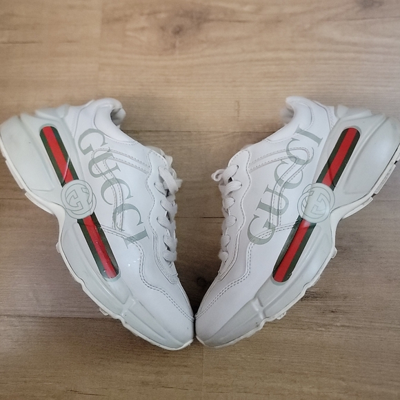 Gucci Shoes - Gucci Rhyton Gucci Logo Leather Sneaker